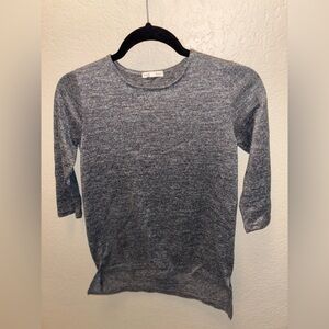 Copper Key Women’s Large Charcoal Knit Cozy Comfy Top 3/4 Sleeves